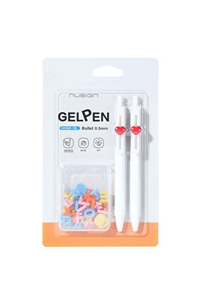 Nusign Blister with 2 gel pens with mechanism 0.5mm blue + 1 set of puzzle le...