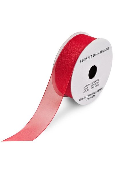 OEM Panglica Organza Rosie 10m x 2.5cm - Panglici, Produse Petrecere