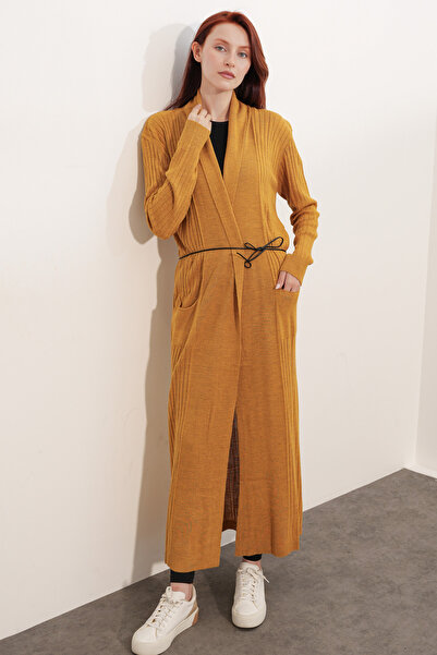 Bigdart 15690 Long Knitwear Cardigan - Mustard
