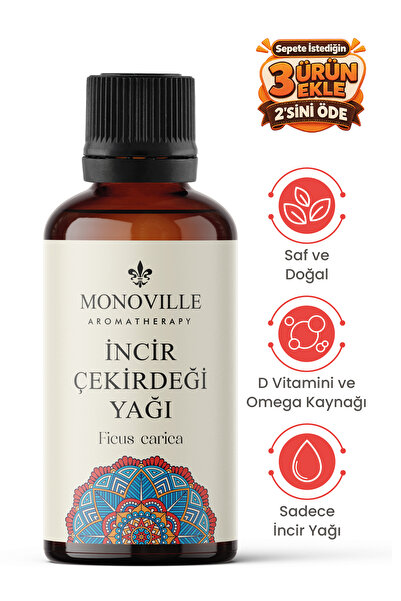 Monoville İncir Çekirdeği Yağı 30 ml Soğuk Sıkım Saf ve Doğal (Fig Seed Oil)