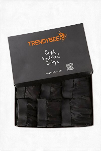 CNT Erkek Likralı 6'lı Siyah Renk Boxer Premium Paket _Trendybee