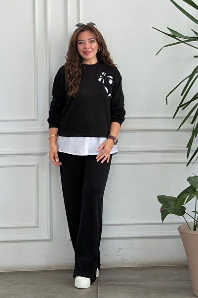 yb yağmur butik Shirt Detailed Embroidered Triple Set