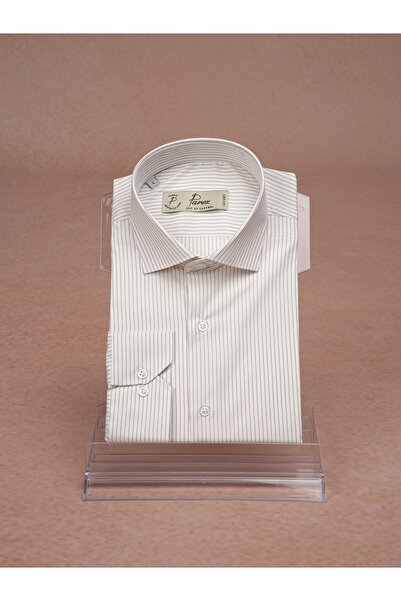 PAREZ Premium İtalyan Yaka Slim Fit Çizgili Erkek Gömlek