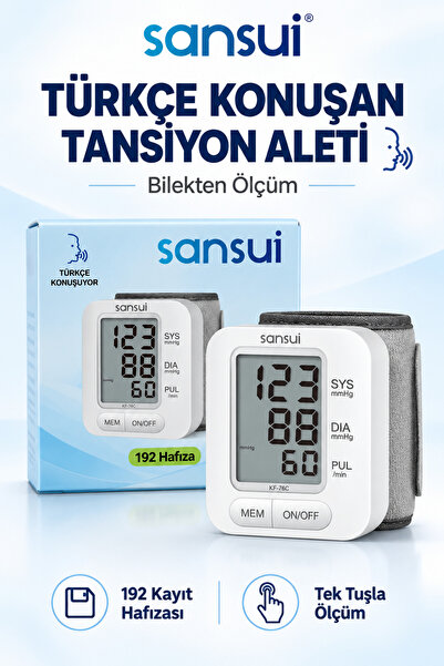 SANSUI Türkçe Konuşan Bilekten Ölçer Tansiyon Cihazı