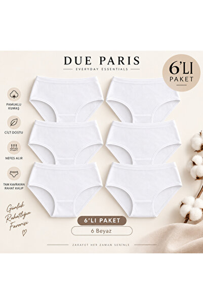 umtlifes Women's 6-Piece White 90% Cotton Soft Textured Lycra Baton Triangle ...
