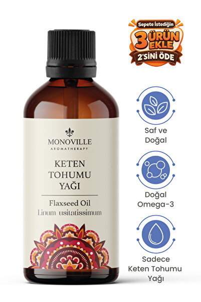 Monoville Keten Tohumu Yağı 100 ml Saf ve Doğal (Flaxseed Oil)