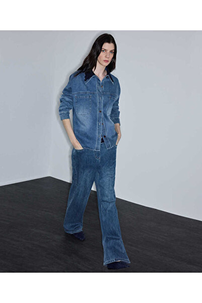 İpekyol Crochet Collar Denim Shirt