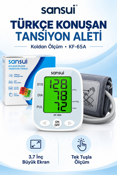 SANSUI Elektronik Koldan Ölçer Türkçe Konuşan Tansiyon Aleti