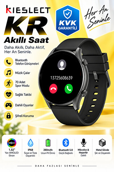 Kieslect Kr Sesli Asistan Ve Arama Özellikli Akıllı Saat