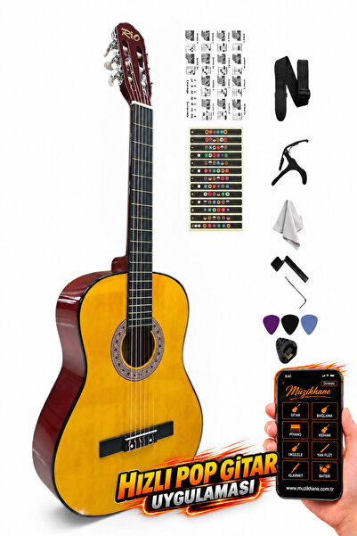 müzikhane 4/4 Orange Sap Ayarlı Gitar Kılıf Askı Pena Penalık Kapo Sticker Bu...
