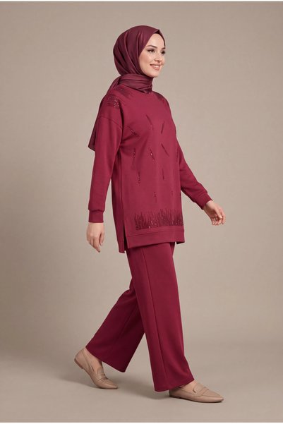 BURRASCA Stone-Embellished Soft Textured Flexible Premium Suit
