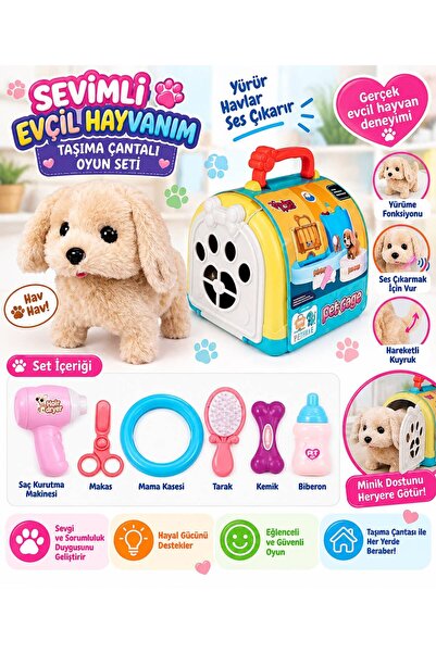 BYCEGU 91752 SEVİMLİ TAŞIMA ÇANTALI PİLLİ OYUNCAK HAREKETLİ KÖPEK