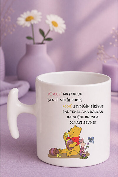 Witchy Co Winnie & Piglet Mutluluk Nedir Yazılı Kupa Bardak, Arkadaşlık - 1 a...