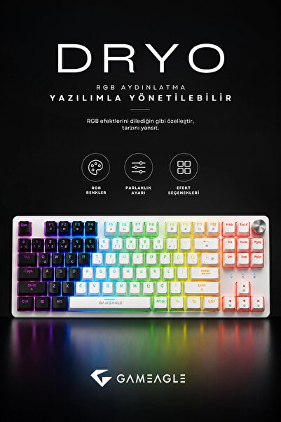 gameagle Dryo RGB Mekanik Oyuncu Klavyesi Red Switch Anti-Ghosting Multimedya...