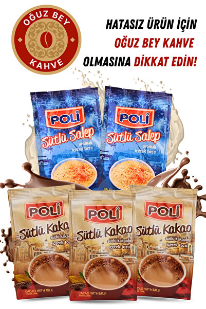 POLI Sütlü Kakao ve Salep Aromalı İçecek Tozu (3+2= 5'li set)