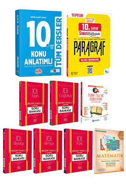 Editör Yayınevi 10. Sınıf Konu Anlatımlı+Sınav Paragraf+Edebiyat+Matematik+Ta...