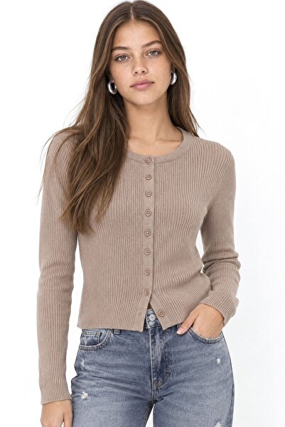 Hiccup Mixray Düğmeli Slim Fit Yivli Örgü Hırka