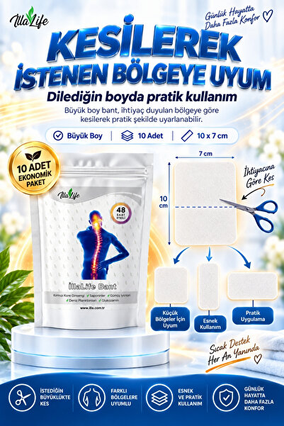 İlla Life Orijinal Hızlı Etkili 2'li Fırsat Paketi Özel Set - Isıtıcı + Soğutucu Paket Diz Bacak Kas Eklem Bel Boyun Sırt Omuz Karın İçin Anında Etkili 10 x Isı Bandı ve 10 x Soğutucu Dermo Relax Bant Seti