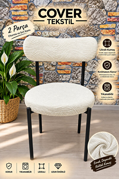 COVER TEKSTİL Teddy Sandalye kılıfı Mutfak  Salon  Cafe Restaurant Sandalyesi...