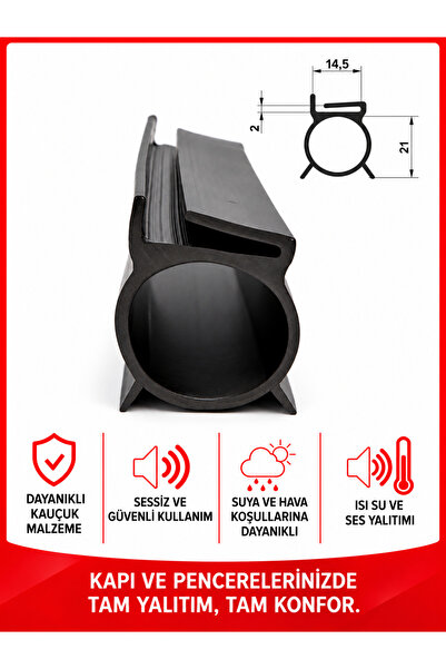 MAKPLASTİK FİTİL PROFİL 84 No. Kepenk Lower Wick Black 6 Meters