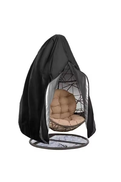 Choice1 115x190cm Black Waterproof Heavy Duty Patio Hanging Egg Chair Cover S...