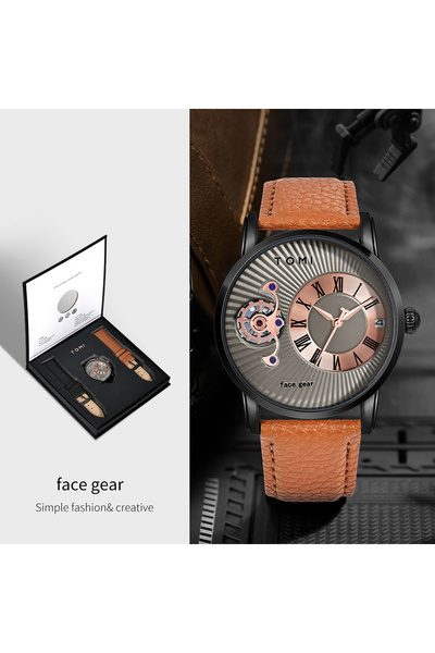 Choice Brown Black TOMI Classic Minimalist Men's Watch Gift Set Luxury Busine...