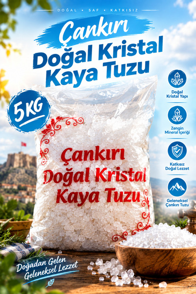 Seta Çankırı Doğal Granül Kaya Tuzu 5 KG – Turşuluk ve Salamuralık Mavi Etiket