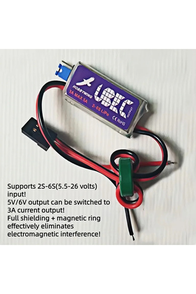Choice UBEC 3A 5V/6V 3A UBEC Max 5A Lowest RF Noise BEC Full Shielding Antija...