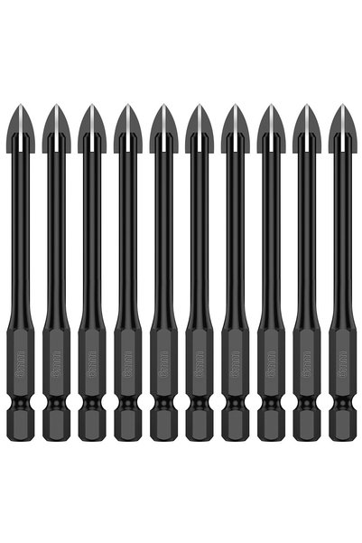 Toorise 10pcs 6mm 10 Pcs 5/6/8mm Cross Hex Drill Bits Set Tungsten Carbide Ti...