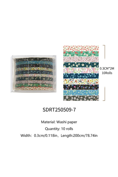 Choice7 SDRT250509-7 10 Rolls/Set Skinnny Washi Tape Masking Tape DIY Scrapbo...