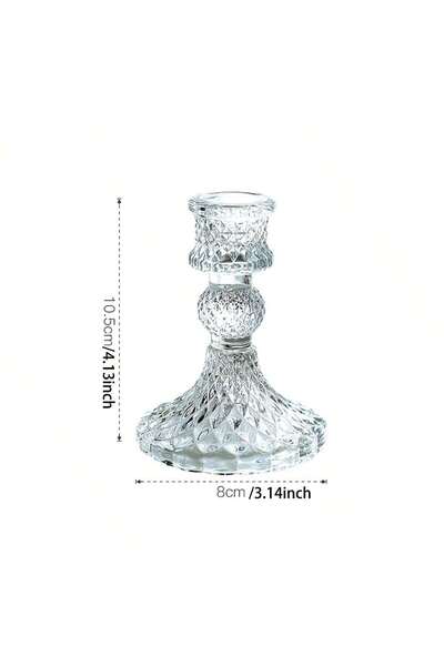 Choice 3pcs Diamonds 3pcs Candle Holders Retro Transparent Glass Candle Holde...