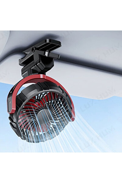 Choice Red Rechargeable Car Clip Fan 2000mAh USB Portable Cooling Fan 360-Deg...