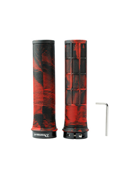 Choice Black Red Deemount TPR Bicycle Handlebar Grips Anti-skid Bar End Comfy...