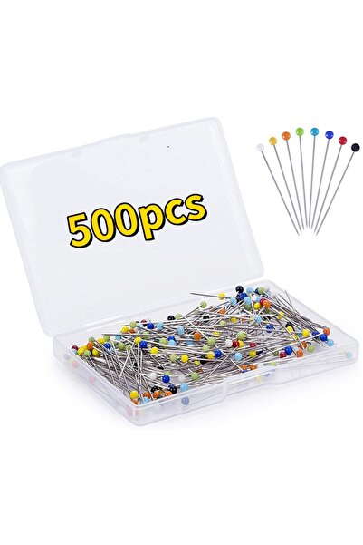 Choice 500 قطعة 500 قطعة/صندوق دبابيس خياطة مستقيمة برأس زجاجي متعدد الألوان ...