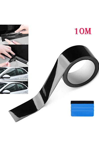 Choice1 3cm 10m Car Vinyl Wrap Strip Tape Gloss Black Wrap Foil Kit Anti Scra...