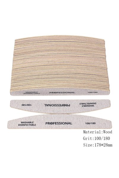 Choice 100 180 50pcs Professional Nail File 80/100/180/240 Grey Manicure Buff...