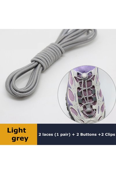 Choice Light grey 1Pair Shoelaces for Sneaker Elastic No Tie Shoe Laces Stret...