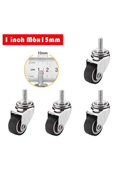 Choice M6x15mm Type 1 1" Small Caster Wheels Profile Castor Wheels with Brake...