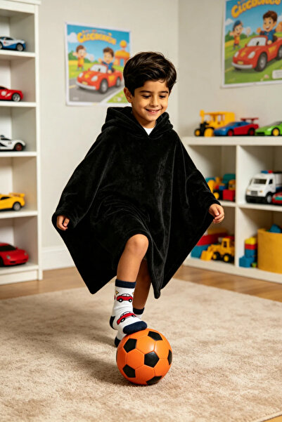 Nuvy Giyilebilir Hoodie Battaniye Çocuk Boy 5-11 Yaş