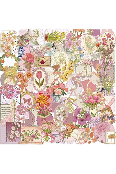 Choice A-50PCS 50/100PCS Cartoon Hot Stamping Flower Heart Language Sticker P...