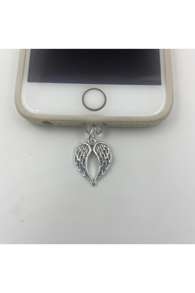 Choice1 For Type-C Angel Wings Metal Phone Dust Plug Retro Silver Wing Design...