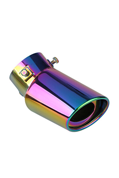 Choice7 Neon chrome Bent 1PCS 2.5" Inlet Car Auto Exhaust Muffler Tip Pipe St...