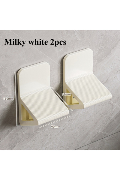 Choice Milky white 2pcs Perforation-free Bathroom, Easy-to-place Footstool, T...