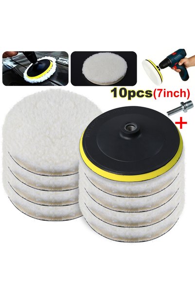 Choice 7 inch-10PCS 10PCS (8Pads+1Sucker+1Screw) Car Polishing Waxing Buffing...