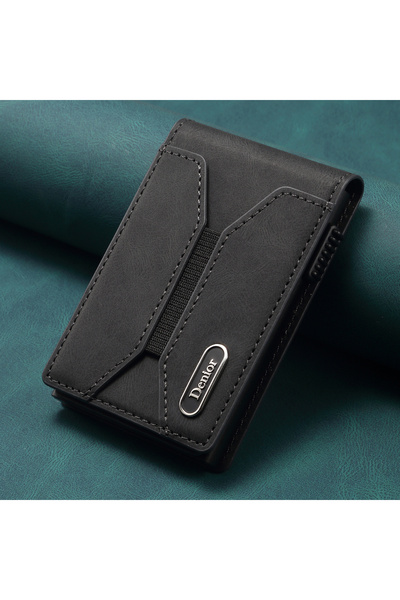 Choice1 Black Luxury Faux Leather Card Slot Wallet Flip Cover Button Magnet C...