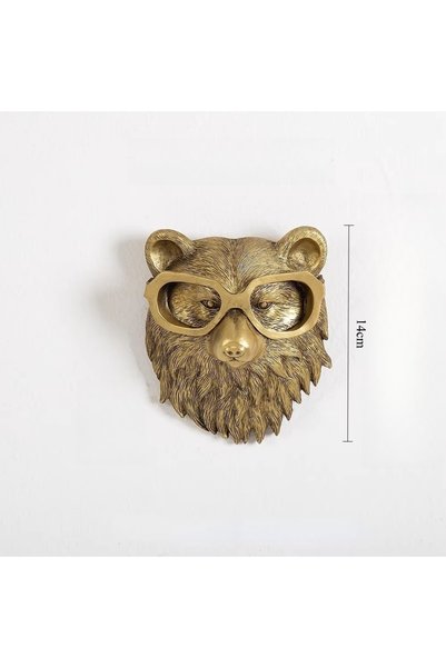 Choice C Antique Bronze Resin Animal Pendant Golden Deer Head Wall Storage Ho...