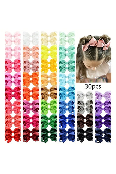 Choice 30pcs BABY BOWS 20/30/40Pcs 3inch Grosgrain Ribbon Hair Bow Clips for ...