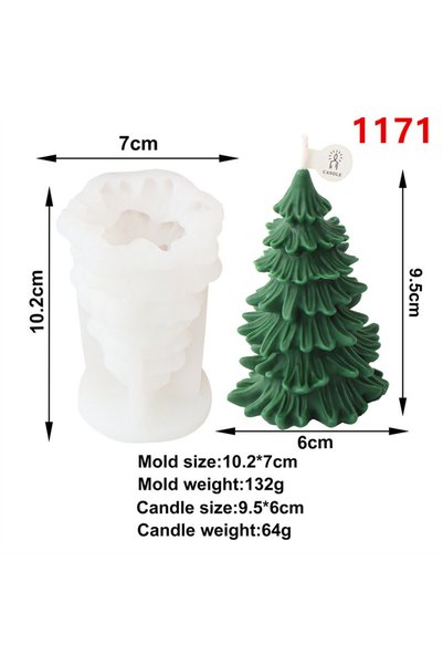 Choice11 mold 12 Star Cedar Christmas Tree Shape Silicone Candle Mold DIY Chr...