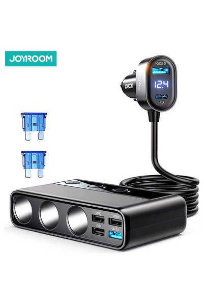 Choice black 154W Car Charger Joyroom 154W 9 in 1 Car Charger Adapter Charge ...