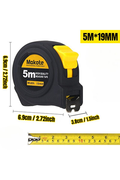 Choice1 5M19MM Professional High Precision Steel Tape Measure with Metric & I...